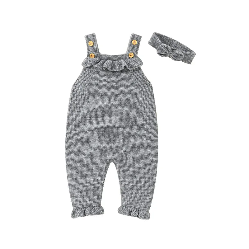 Heart-Shaped Sleeveless Knit Romper for Babies
