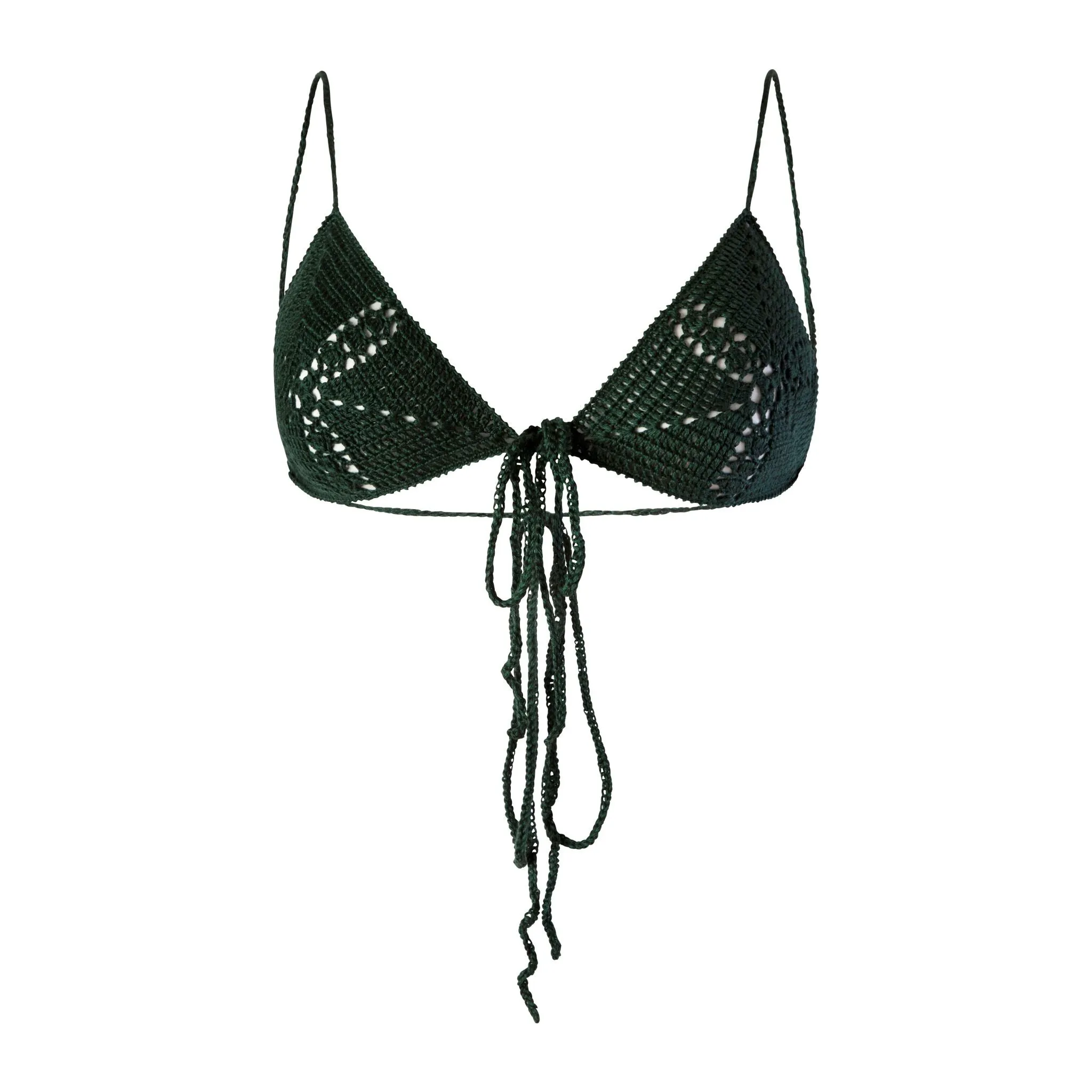 Hunter Green Hand Crochet Bikini Top
