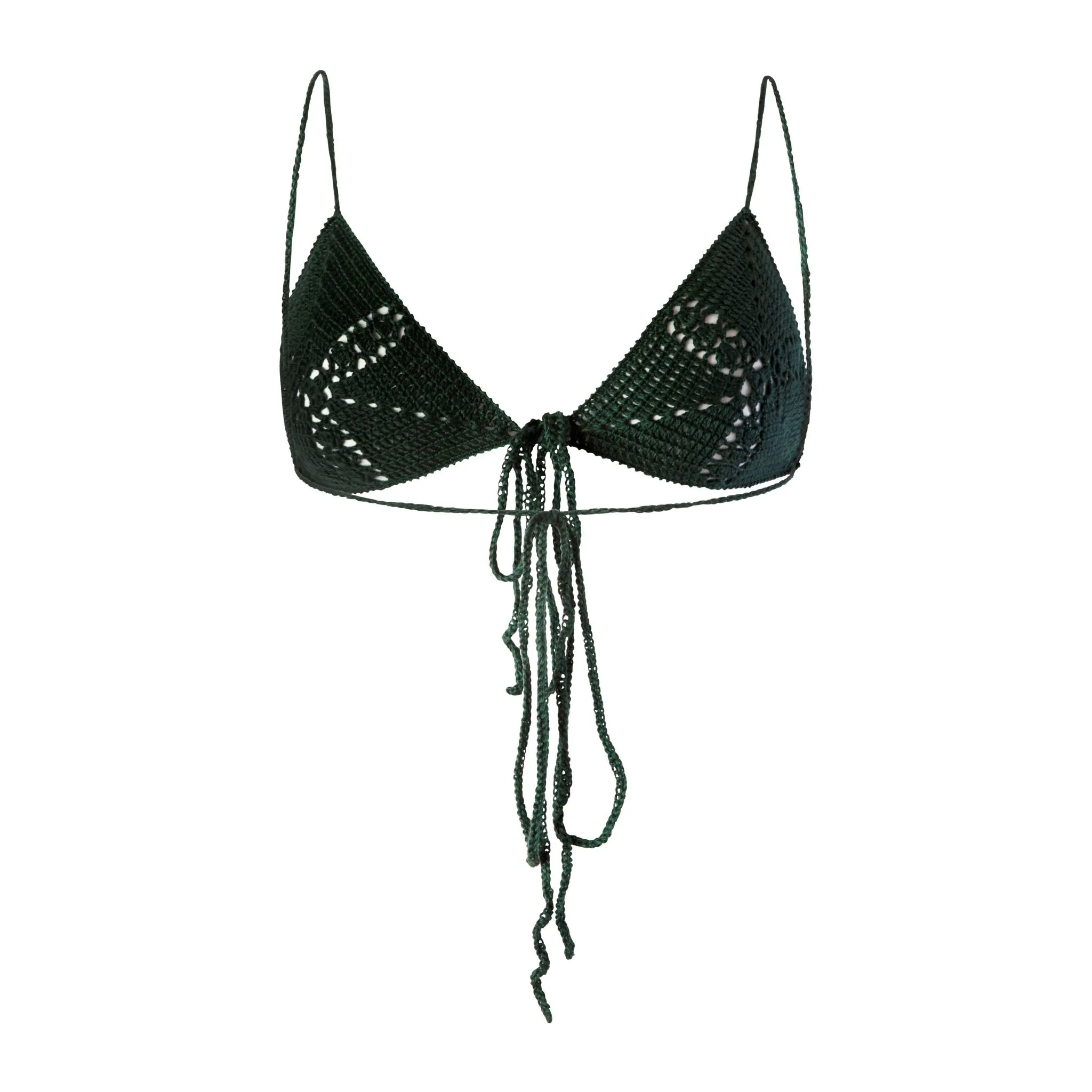 Hunter Green Hand Crochet Bikini Top