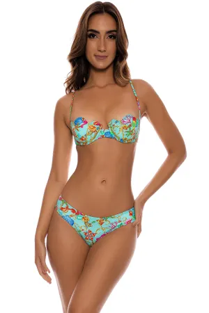 IL MARE - Scalloped Balconette Top & Seamless Full Ruched Back Bottom • Aqua