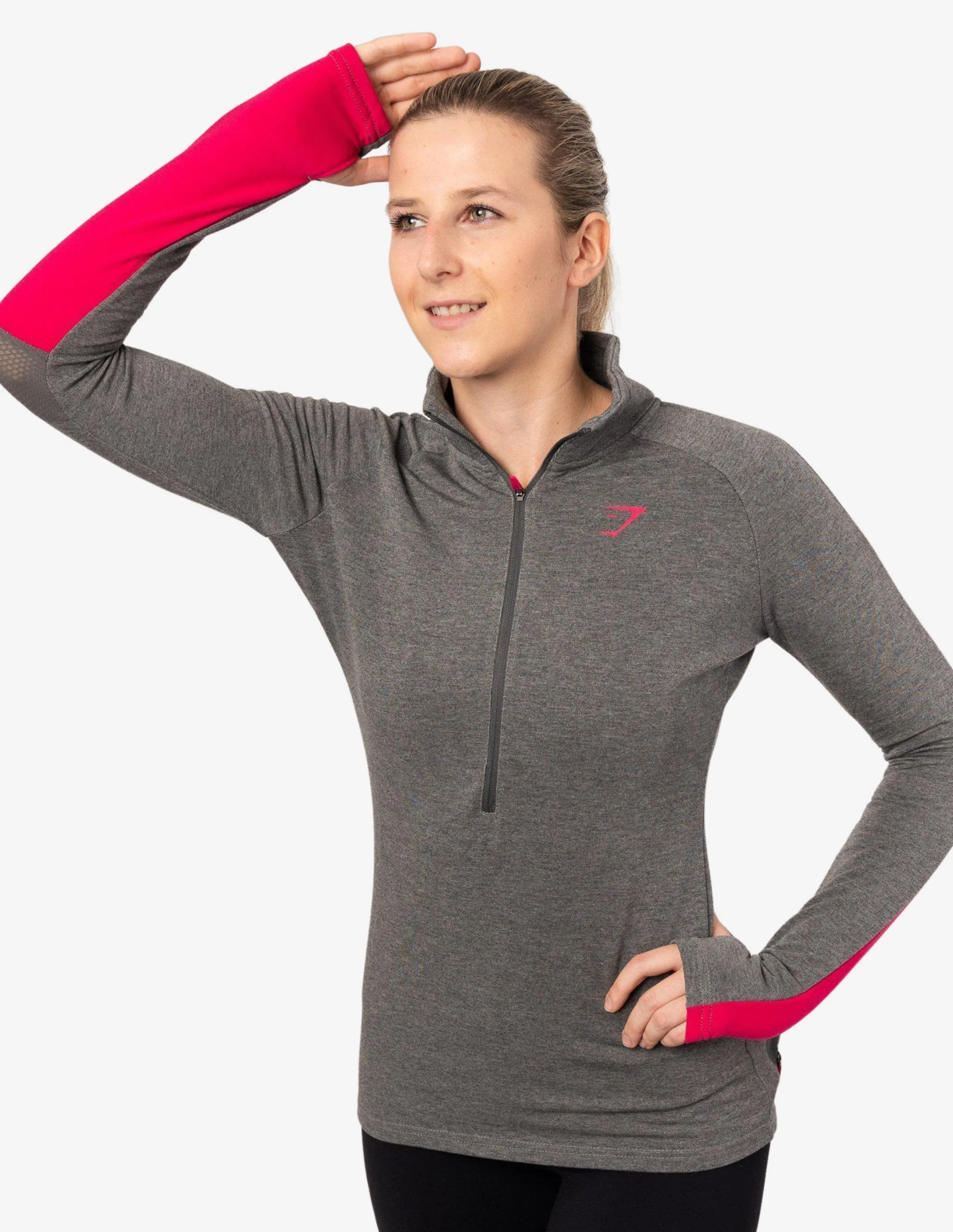 IMPULSE PULLOVER CHARCOAL MARL CRANBERRY