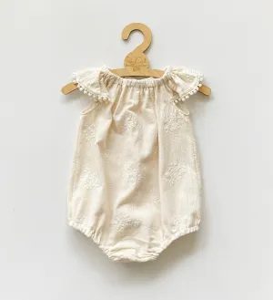 Ivory Embroidered Romper