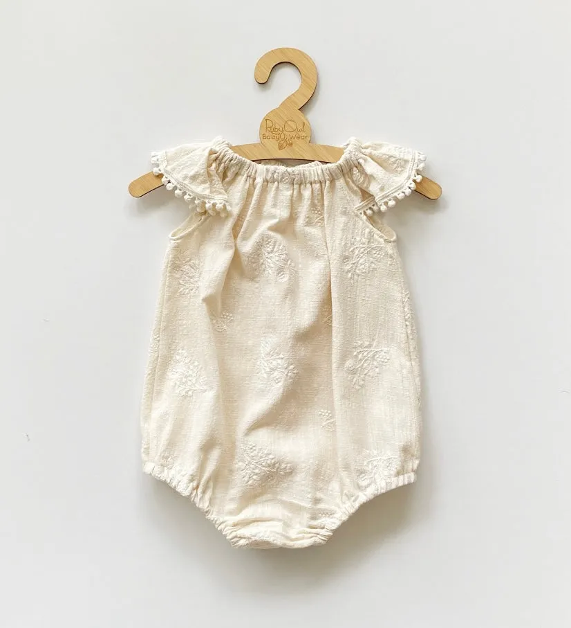 Ivory Embroidered Romper