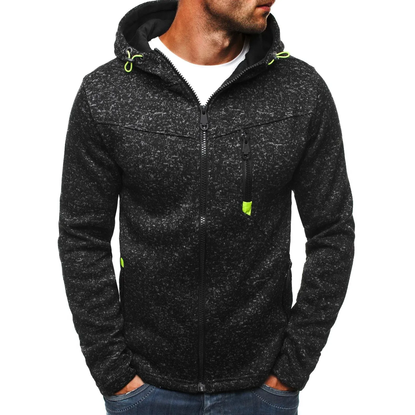 Jacquard Fleece Men's Hoodie Sweatshirt