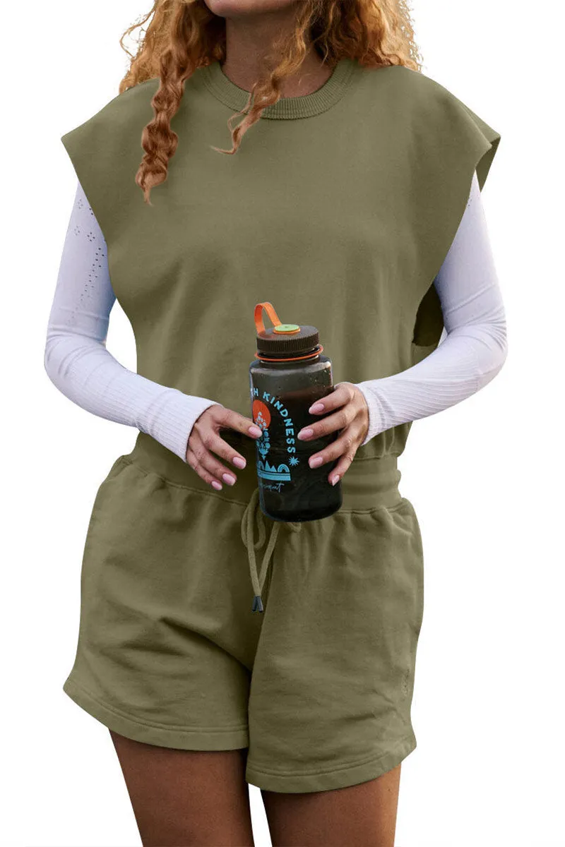 JNF4231 Solid Short Sleeves Rompers
