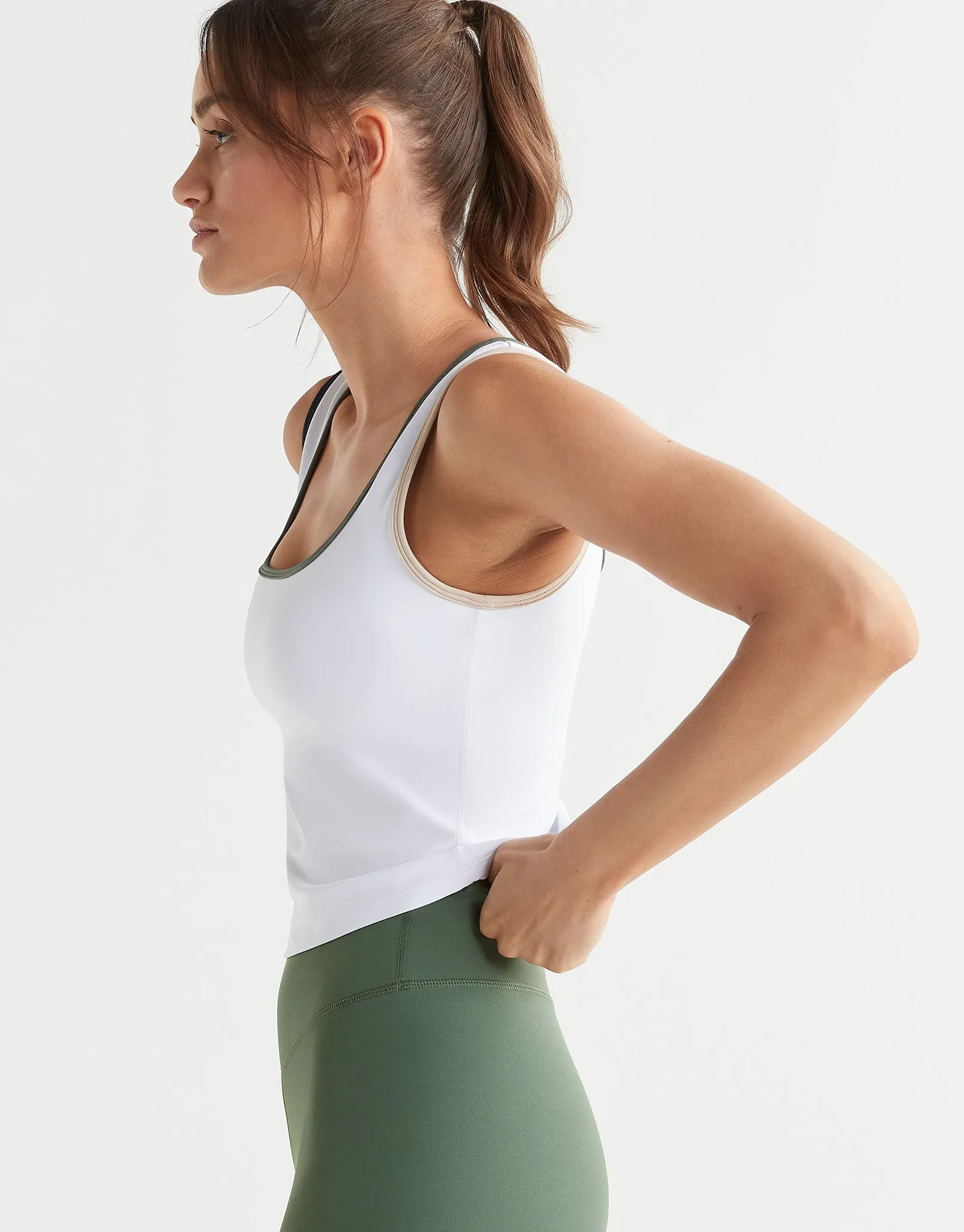 JODIE Shelf Bra Crop Top - White