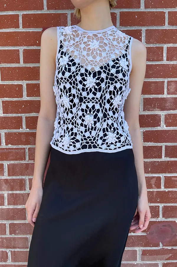 Kame Crochet Top in White