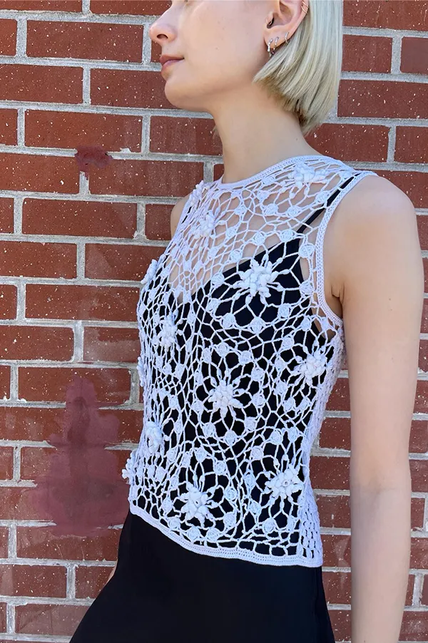 Kame Crochet Top in White