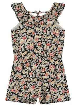 Kathy Black Floral Romper