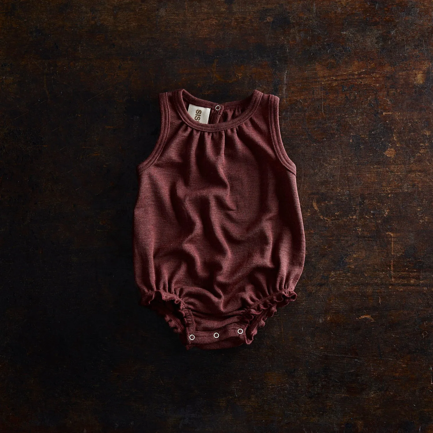 Keet Baby Romper - Merino Wool & Silk - Fig