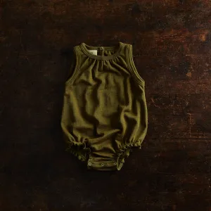 Keet Baby Romper - Merino Wool & Silk - Seaweed