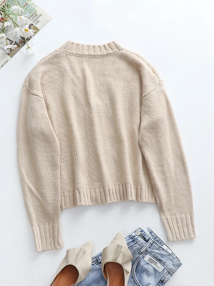 Knit Cardigan Set - Beige