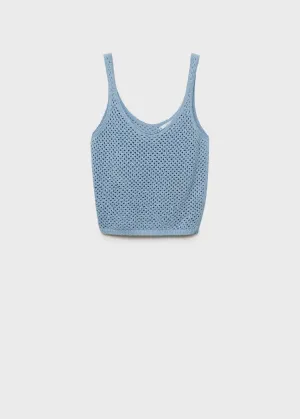 Knitted top with rhinestone detail