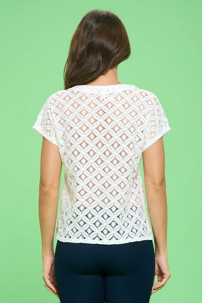 LACE SCOOP NECK DOLMAN TOP