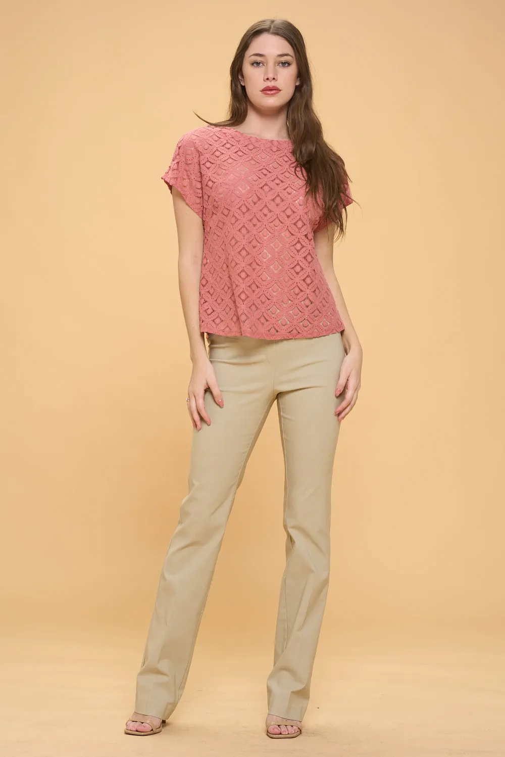 LACE SCOOP NECK DOLMAN TOP