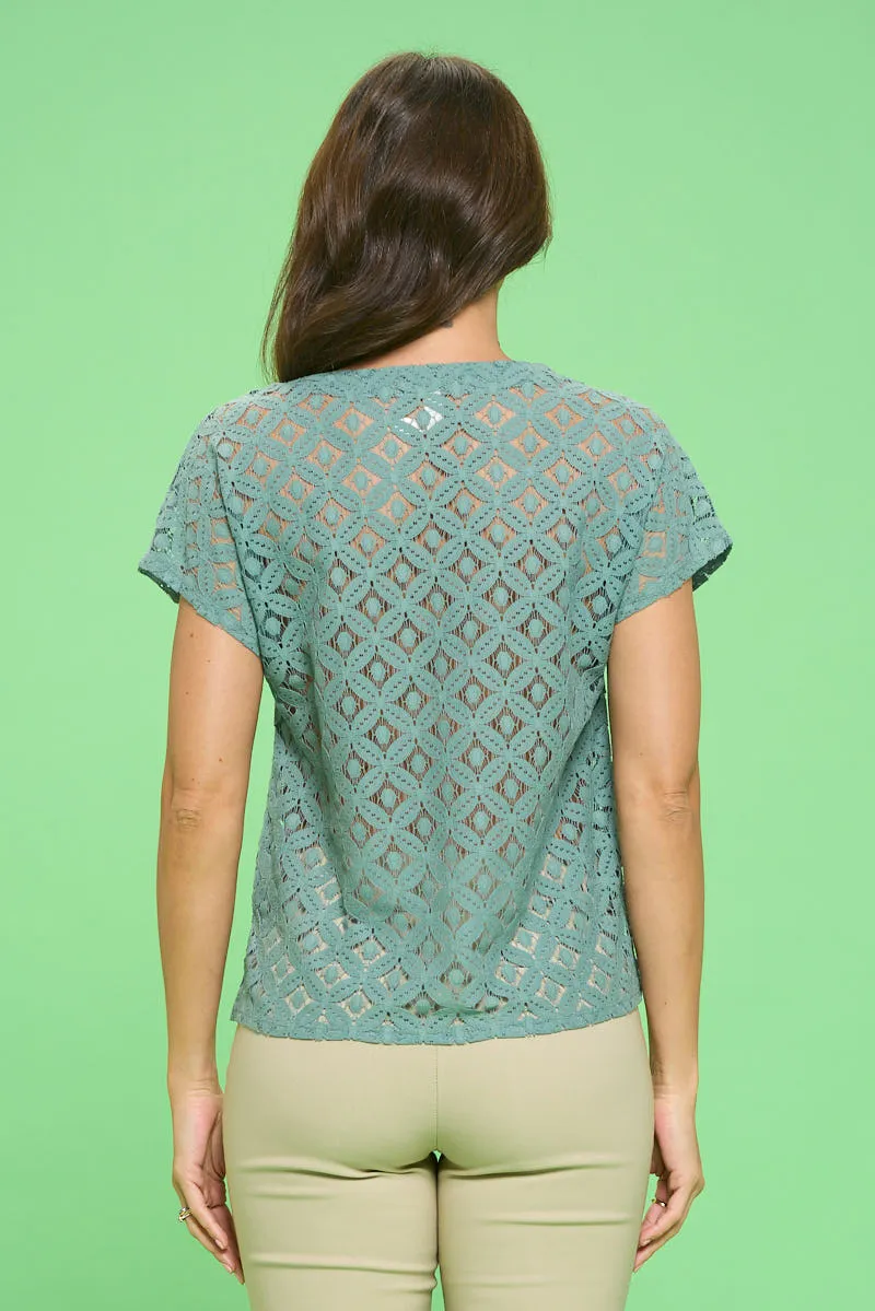 LACE SCOOP NECK DOLMAN TOP
