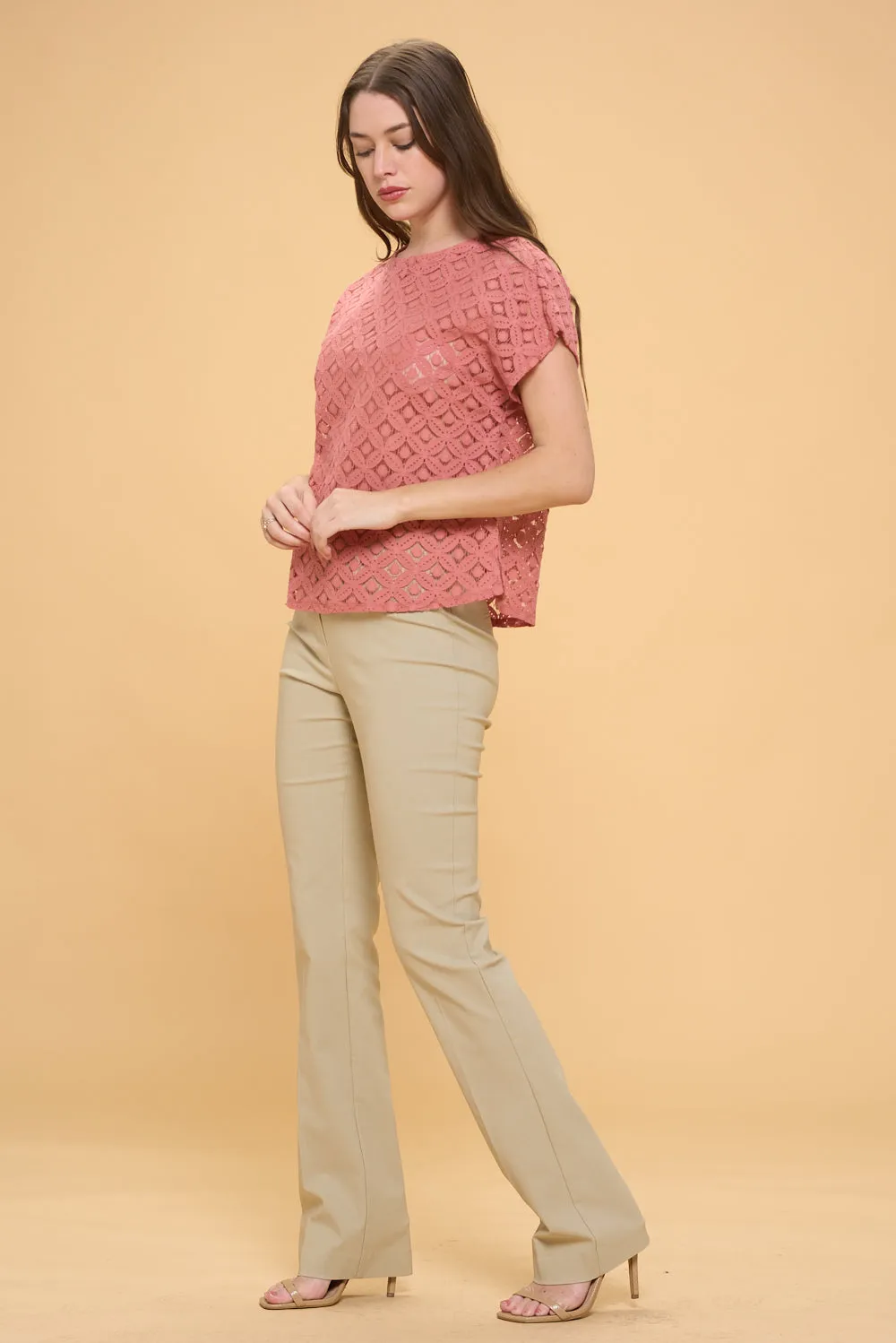 LACE SCOOP NECK DOLMAN TOP