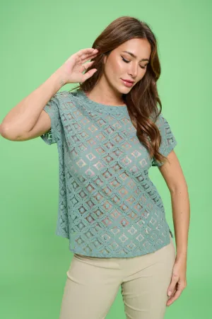 LACE SCOOP NECK DOLMAN TOP