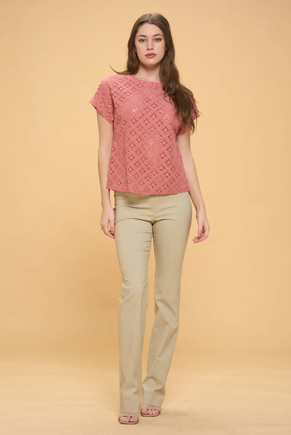 LACE SCOOP NECK DOLMAN TOP