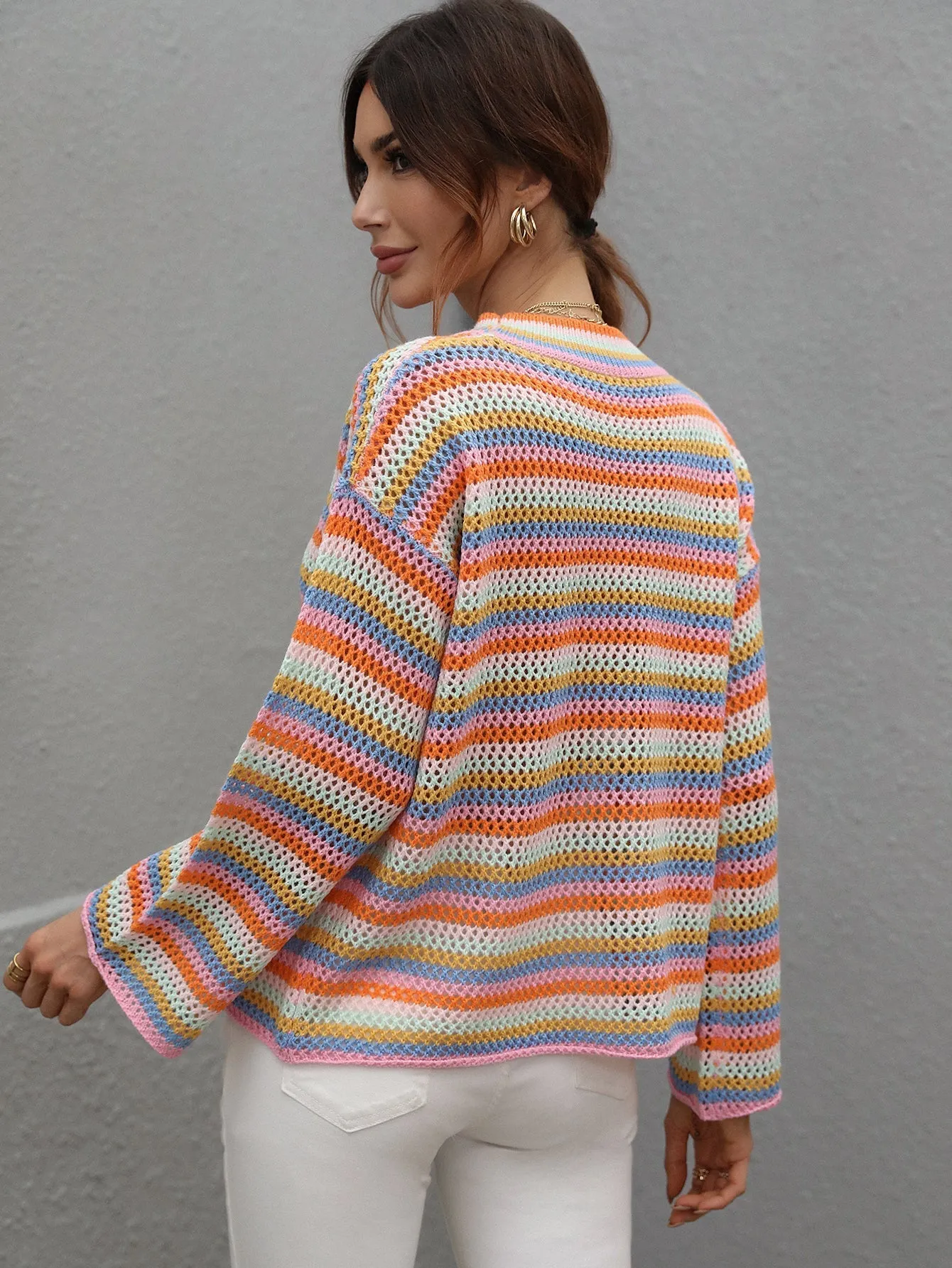 Lallie Knit Top - Pink Stripe Print