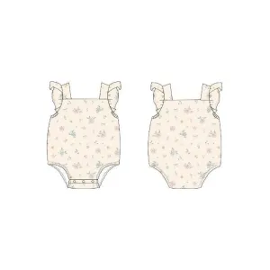 Layne Floral | Bamboo Cross-Back Ruffle Romper