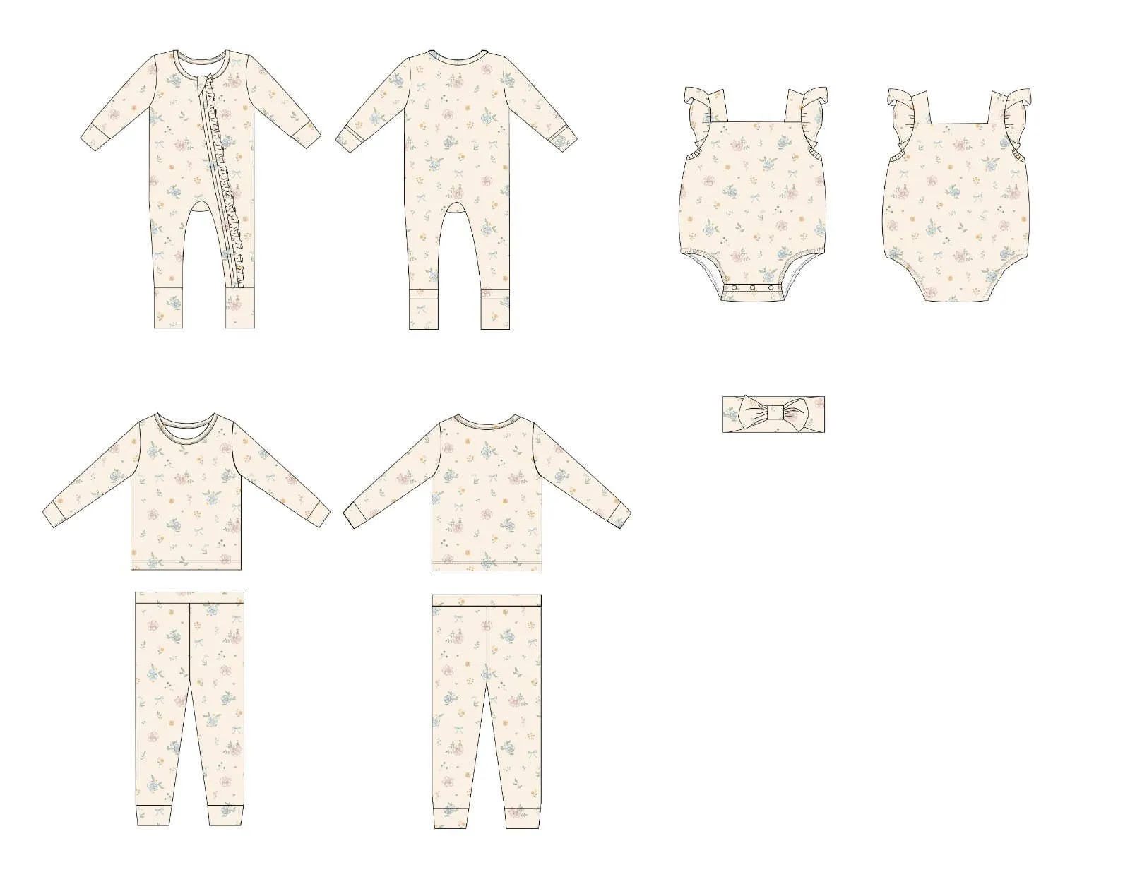 Layne Floral | Bamboo Cross-Back Ruffle Romper
