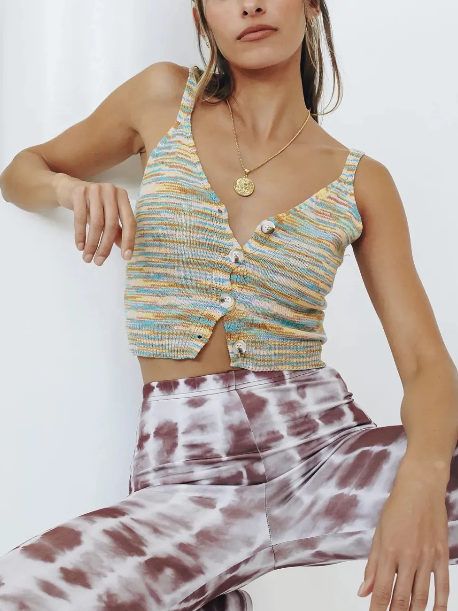 Leo Knit Top - Green Print