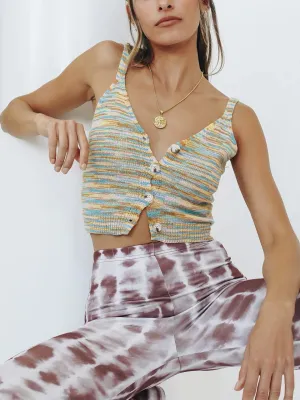 Leo Knit Top - Green Print