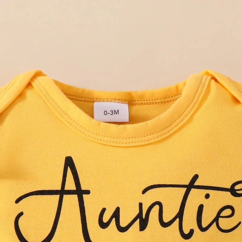 Letter Print Short Sleeve Rompers Sunflower Print Shorts Headband 3Pcs Clothes Set