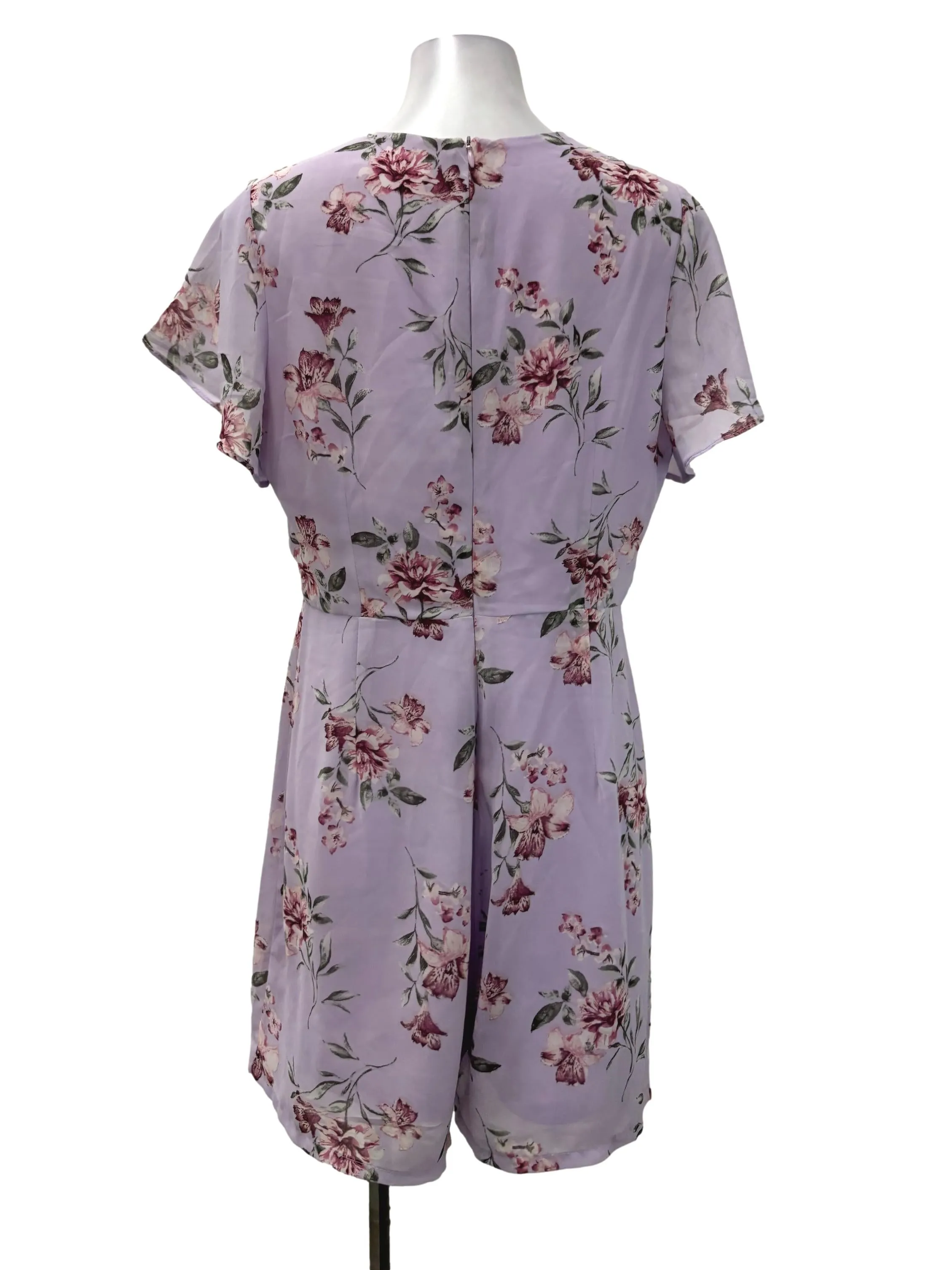 Lilac Floral V-Neck Romper