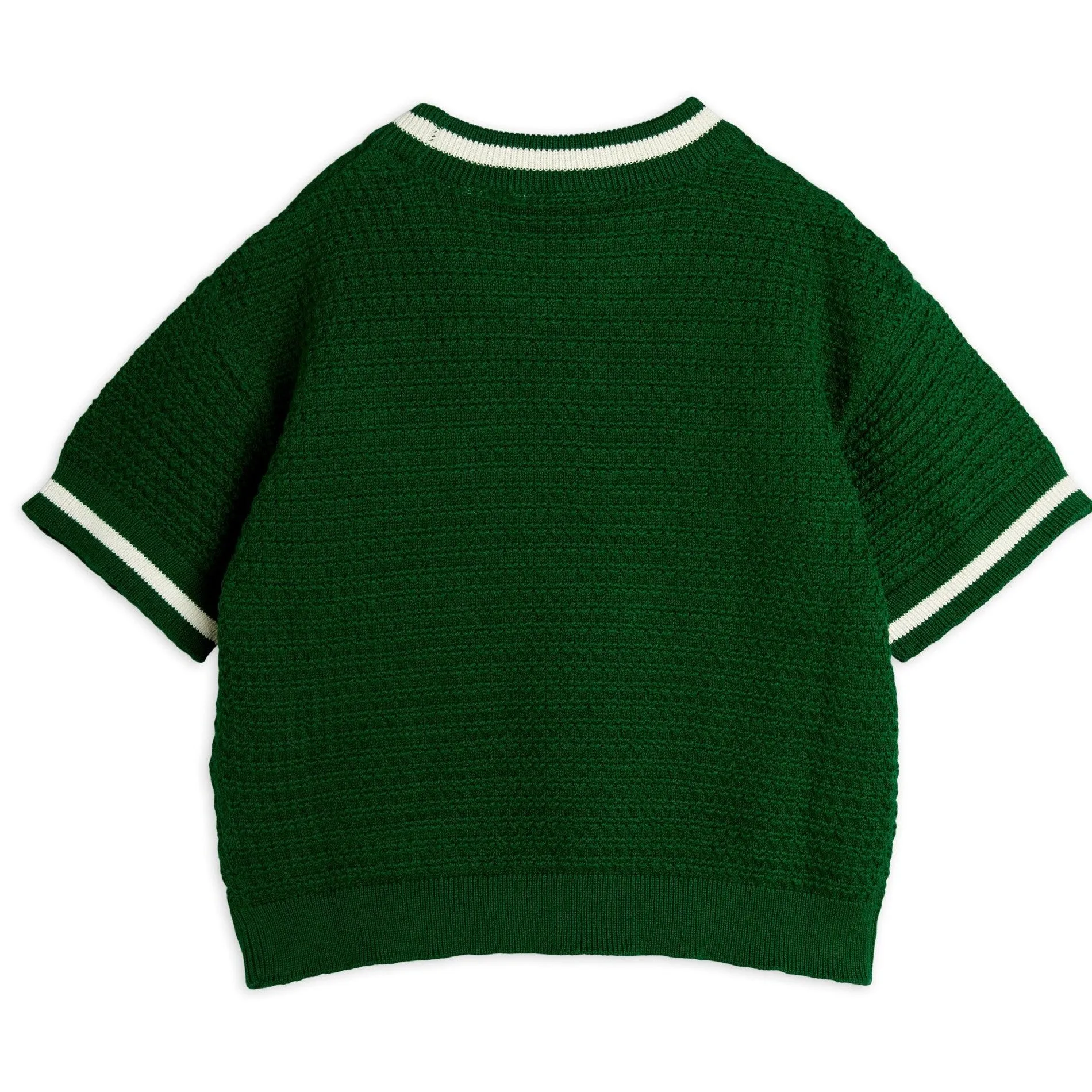 Lizard Crochet Knit Tee in Green by Mini Rodini