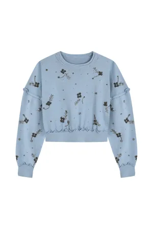 Lovestruck Embellished Sweatshirt in Indigo