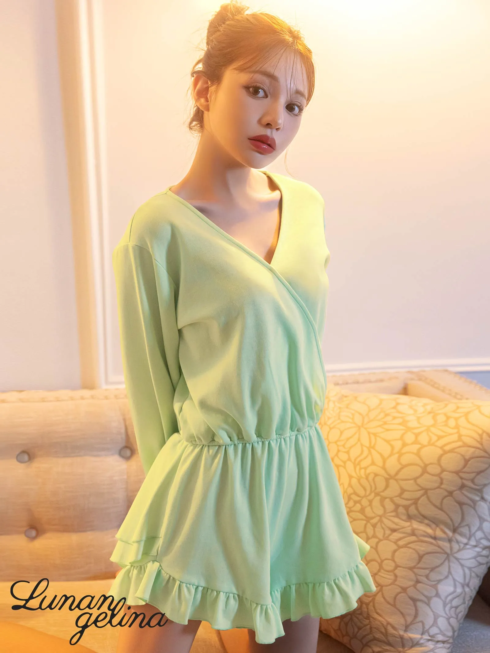 【lunangelina】frill short rompers