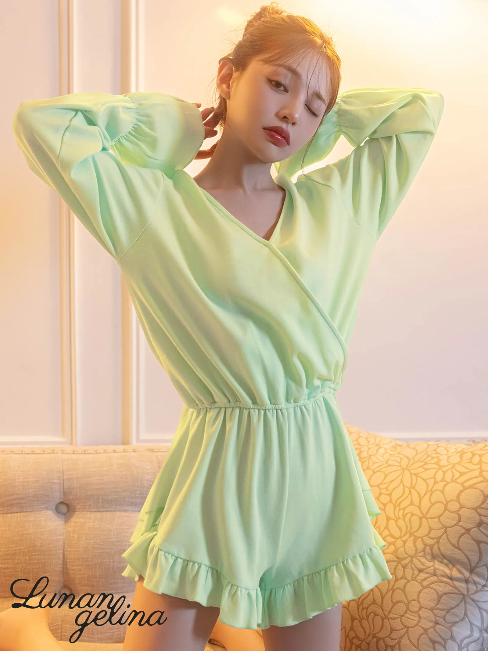 【lunangelina】frill short rompers