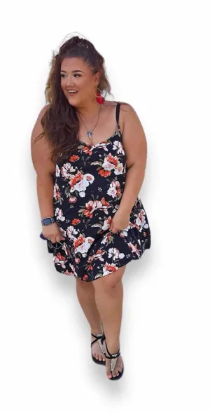 Lynn - Black Red Floral