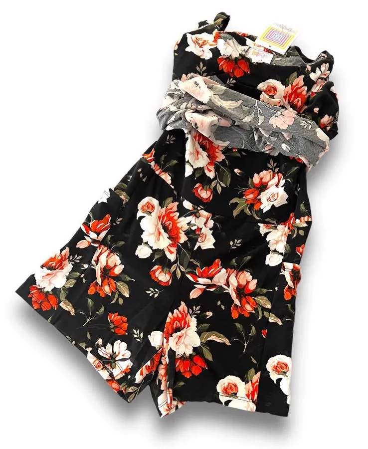 Lynn - Black Red Floral