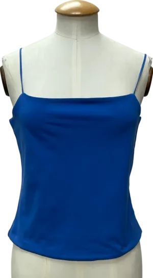 MANGO Blue Strapless Straight-neck Top UK M