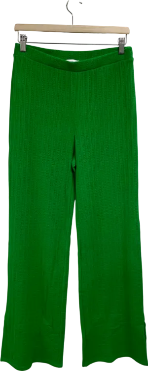 MANGO Green Straight Crochet Trousers UK M
