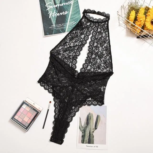 Marilyn Deep Plunge Halter Bodysuit