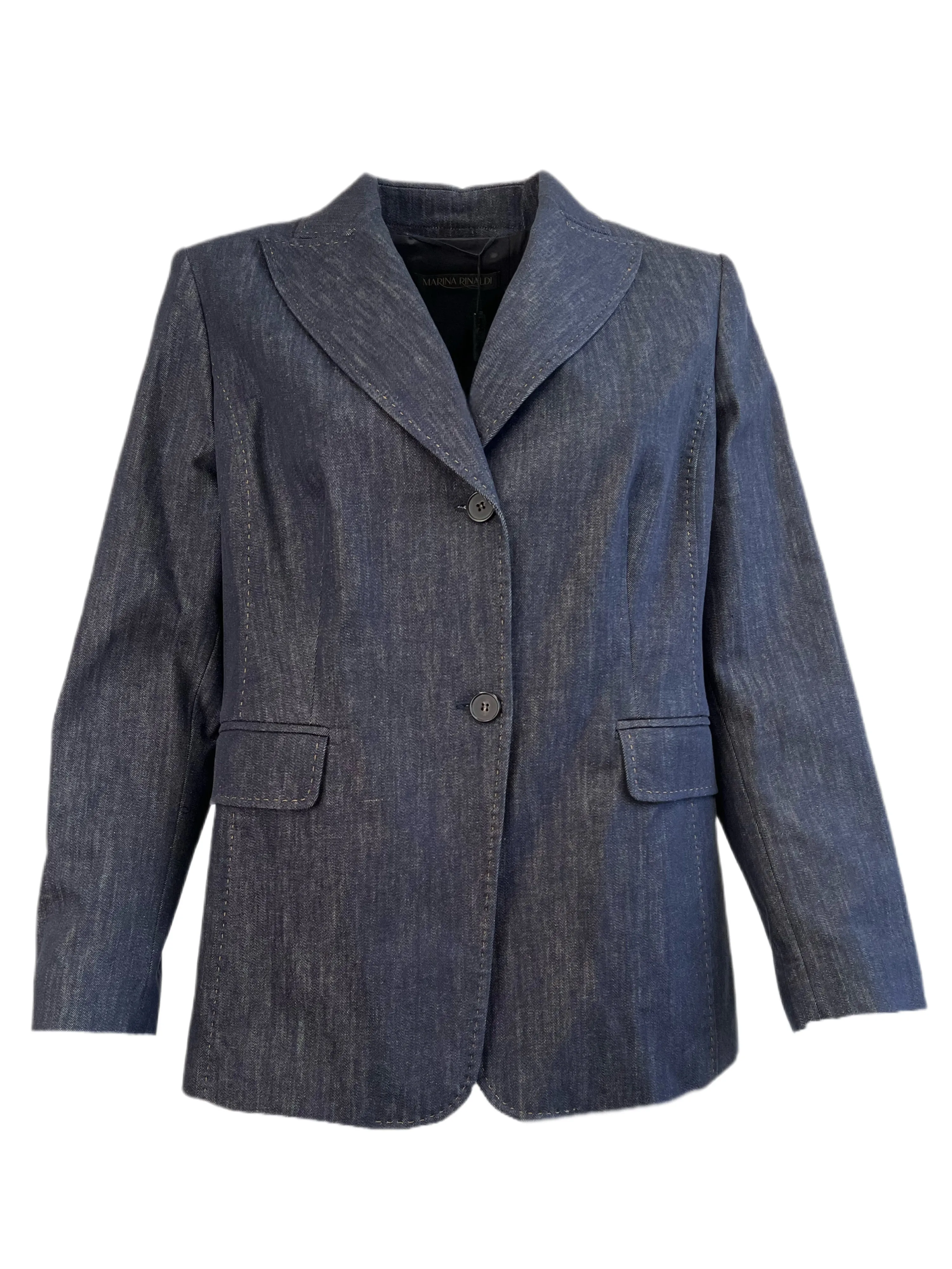 Marina Rinaldi Women's Navy Carioca Denim Blazer NWT
