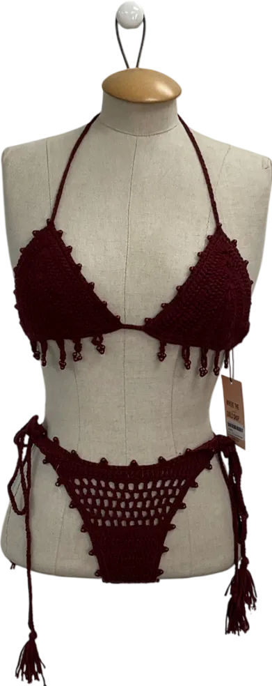 Mars the Label Red The Crochet Bikini - Wine UK S