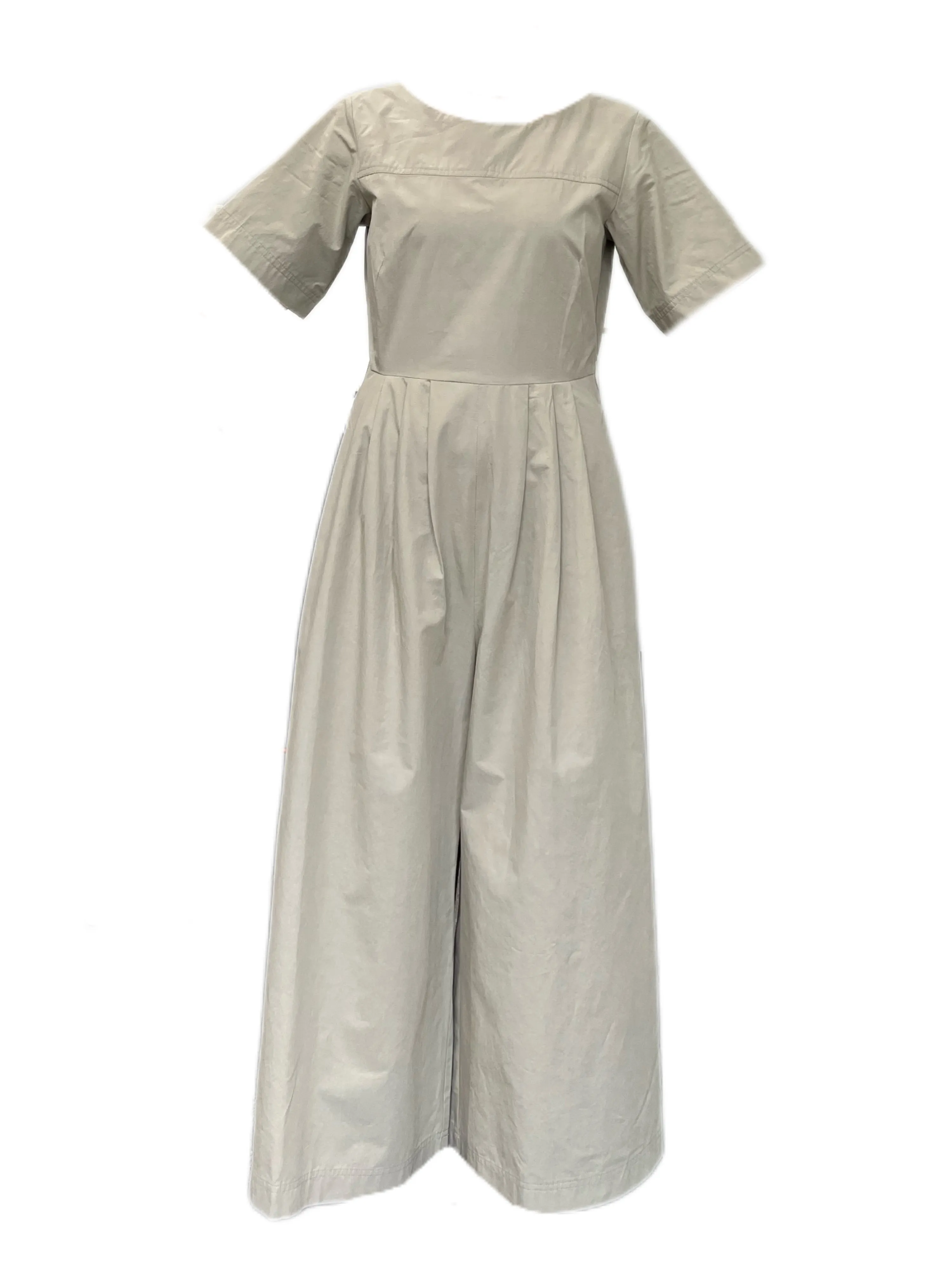 Max Mara Women's Beige Humour Zipper Closure Jumpsuit Size 2 NWT