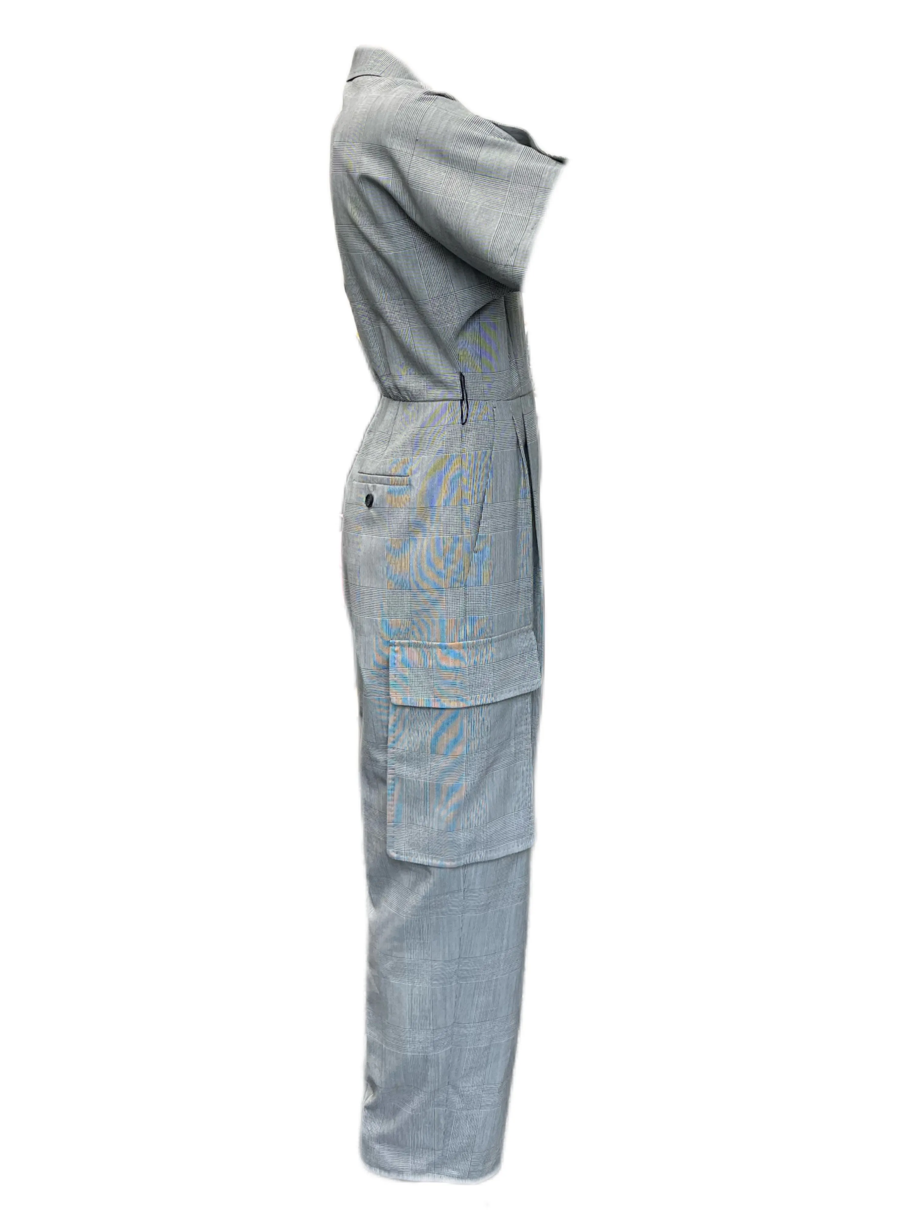 Max Mara Women's Grey Bari Welt Pockets Jumpsuit Size 8 NWT