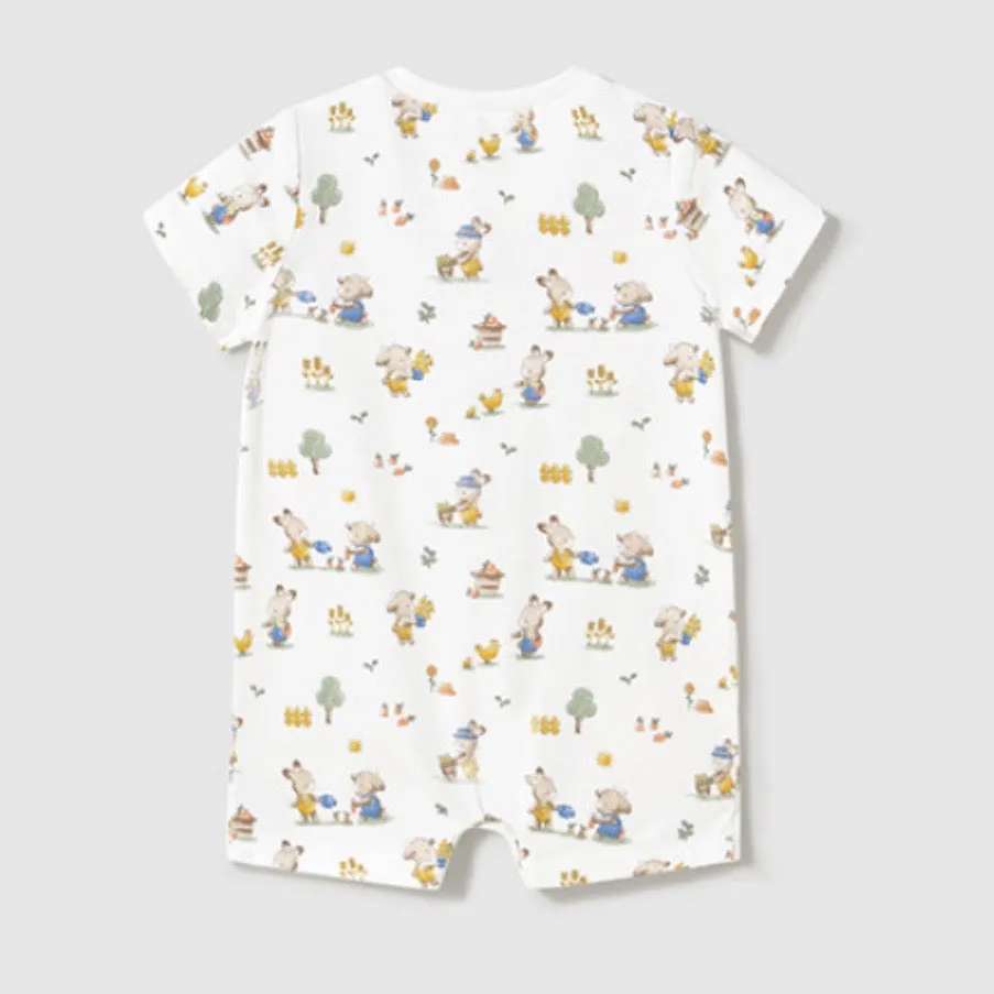 Mayoral Baby Short Romper 1707 Bunny Print
