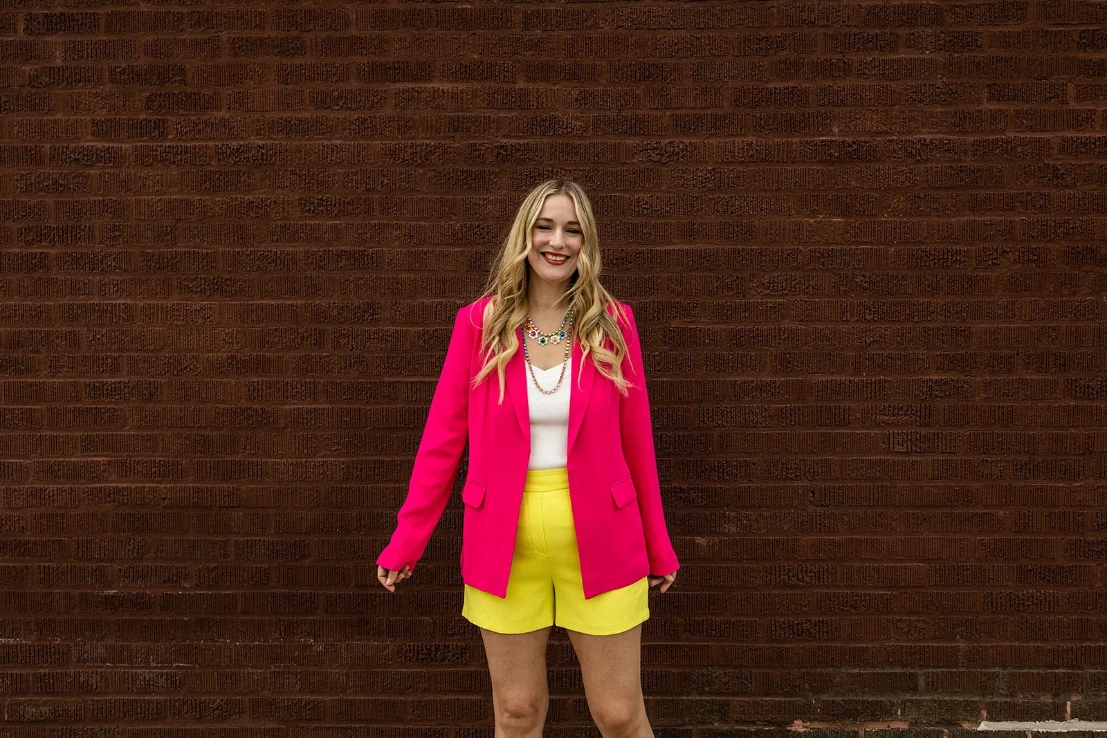 melanie blazer in hot pink