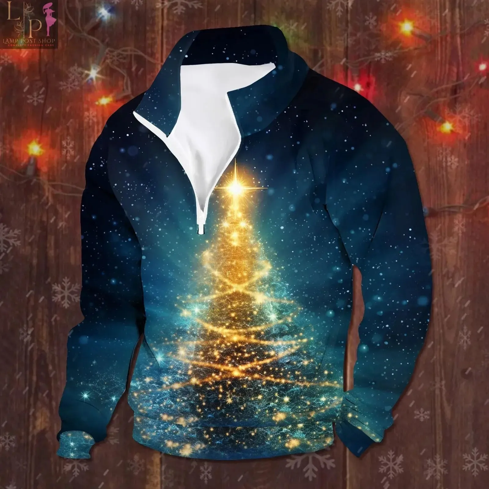 Men's Fashion Zipper Sweatshirt: Christmas Vintage Jacket, Autumn Pullover, Casual Long Sleeve Tops - Clothing for Men