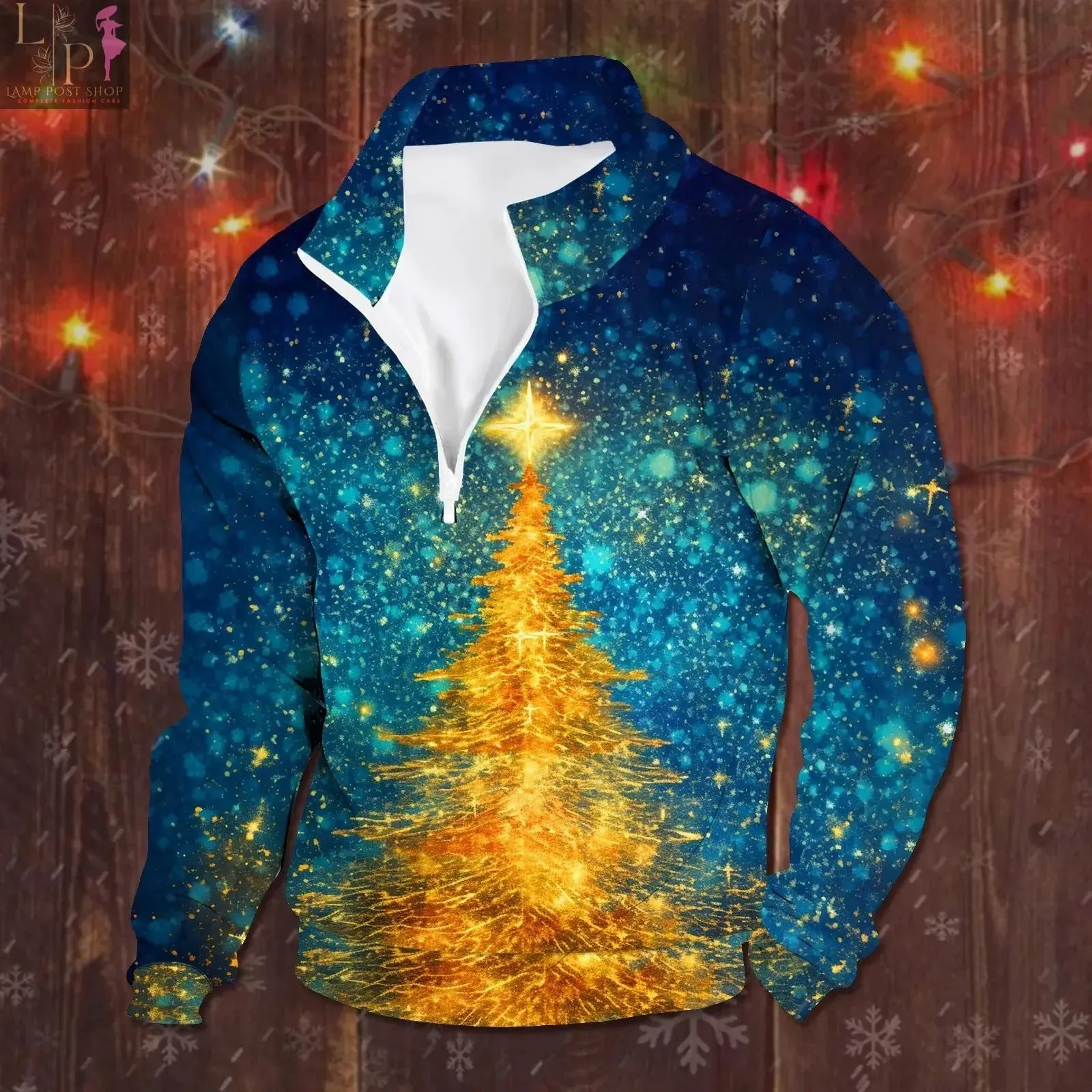 Men's Fashion Zipper Sweatshirt: Christmas Vintage Jacket, Autumn Pullover, Casual Long Sleeve Tops - Clothing for Men