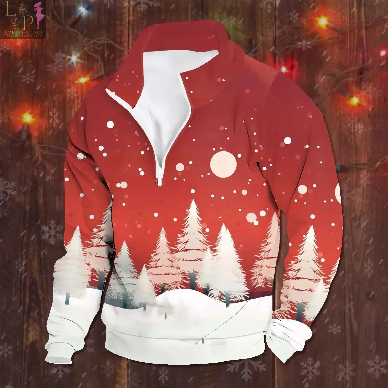 Men's Fashion Zipper Sweatshirt: Christmas Vintage Jacket, Autumn Pullover, Casual Long Sleeve Tops - Clothing for Men