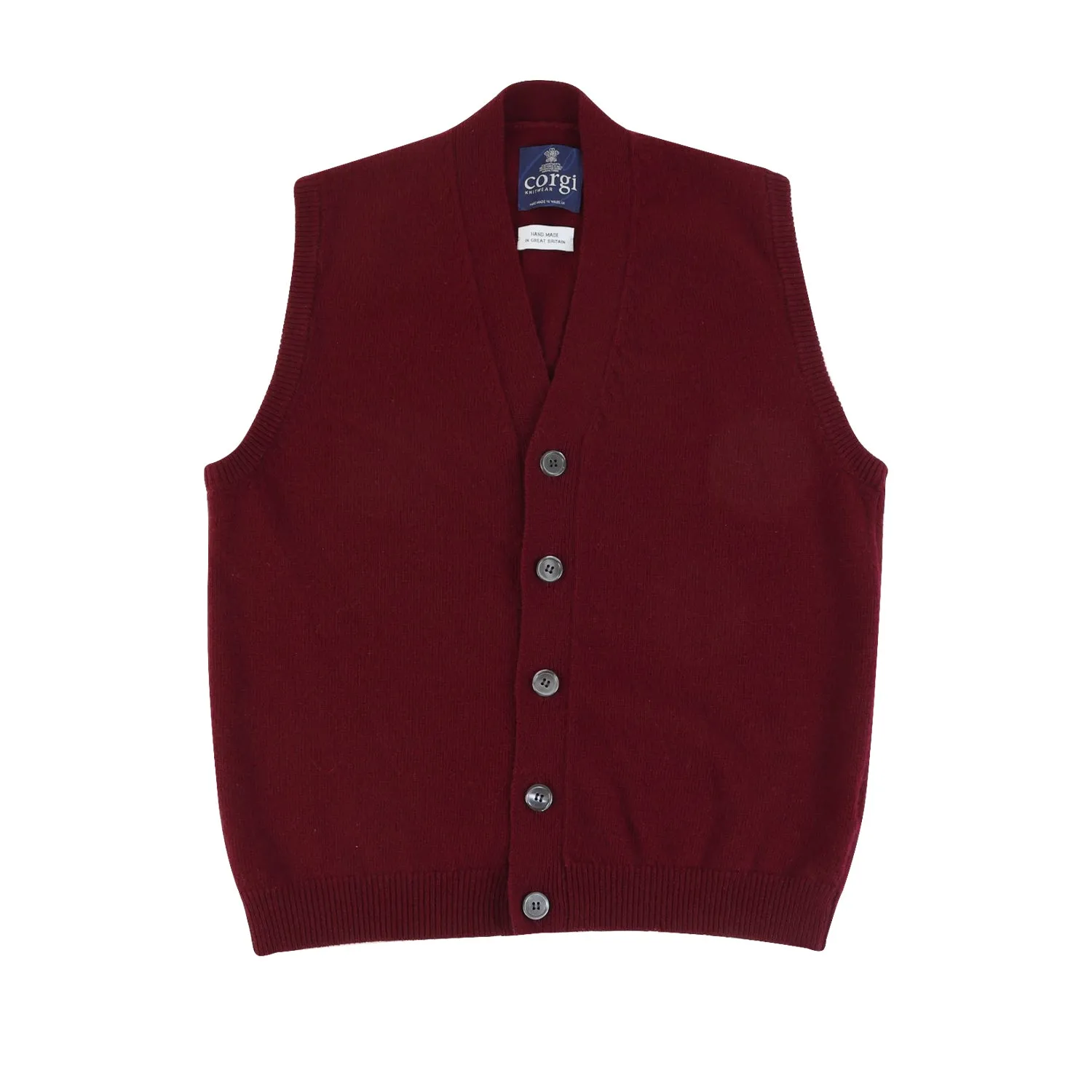 Men's V Neck Sleeveless Wool Cardigan