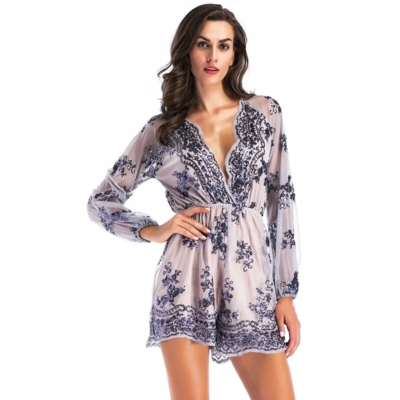 Mesh Boho Short Playsuit